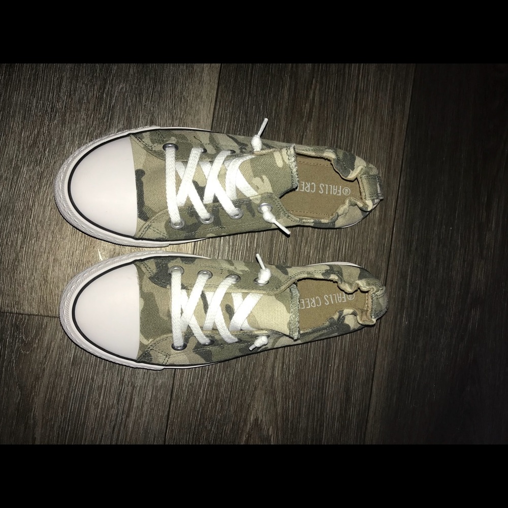 Camouflage slip on sneakers